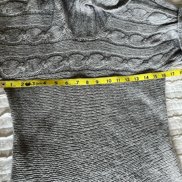 Planet Gold Knit Sweater Dress Tunic S/S Turtleneck Bodycon Gray Juniors - Picture 7 of 7